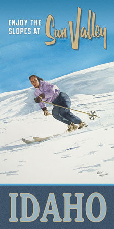 Vintage Look Ski Poster/Print "Ski Sun Valley" from Original watercolor