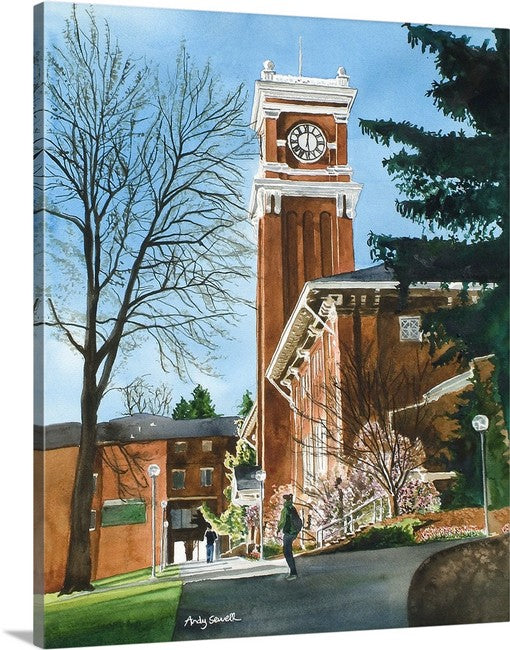 "WSU Springtime" featuring Bryan Tower, a signed edition art print from watercolor