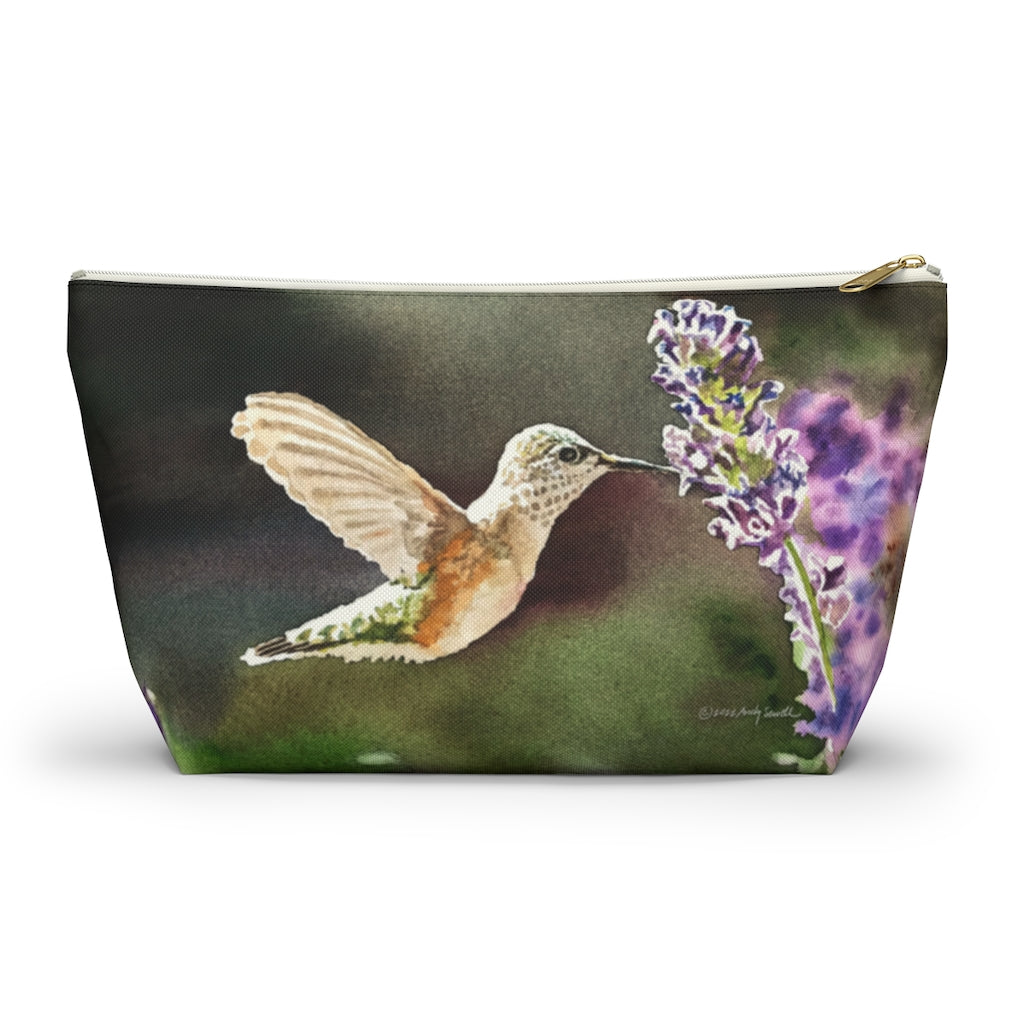 "Hummer at Lavender" Accessory Pouch w T-bottom