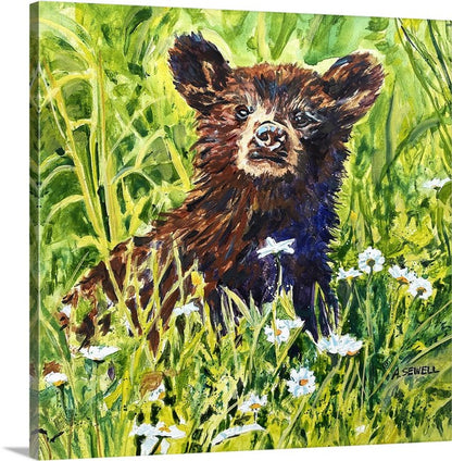 "Little Buddy Bear" - 16"x16" Original oil on canvas or Giclée art print