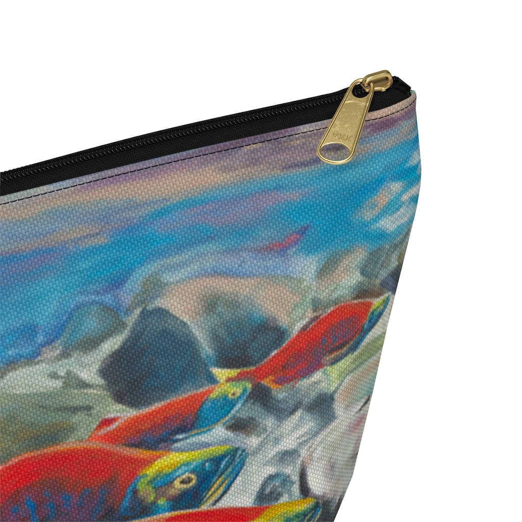 "Brookies and Reds" Accessory Pouch w T-bottom