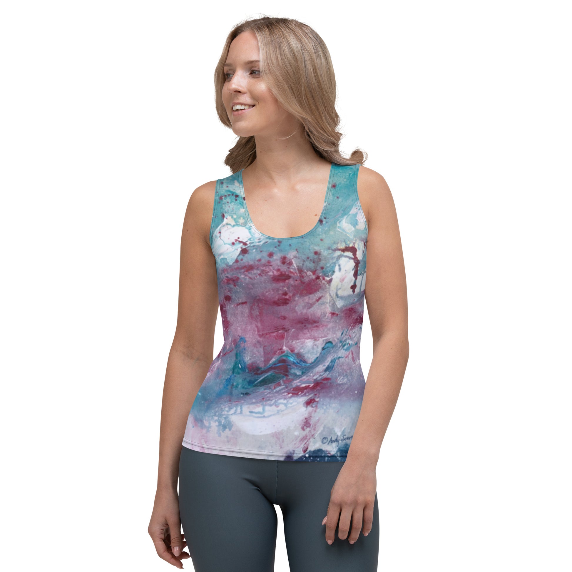 Cotton Candy Paradise Womens body-hugging tank top – Andy Sewell Fine Art