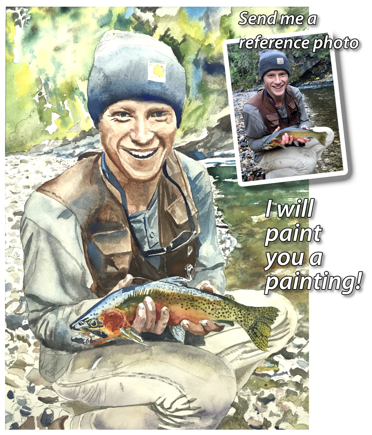"Your fishing memory" - commission me to paint your fishing memory.