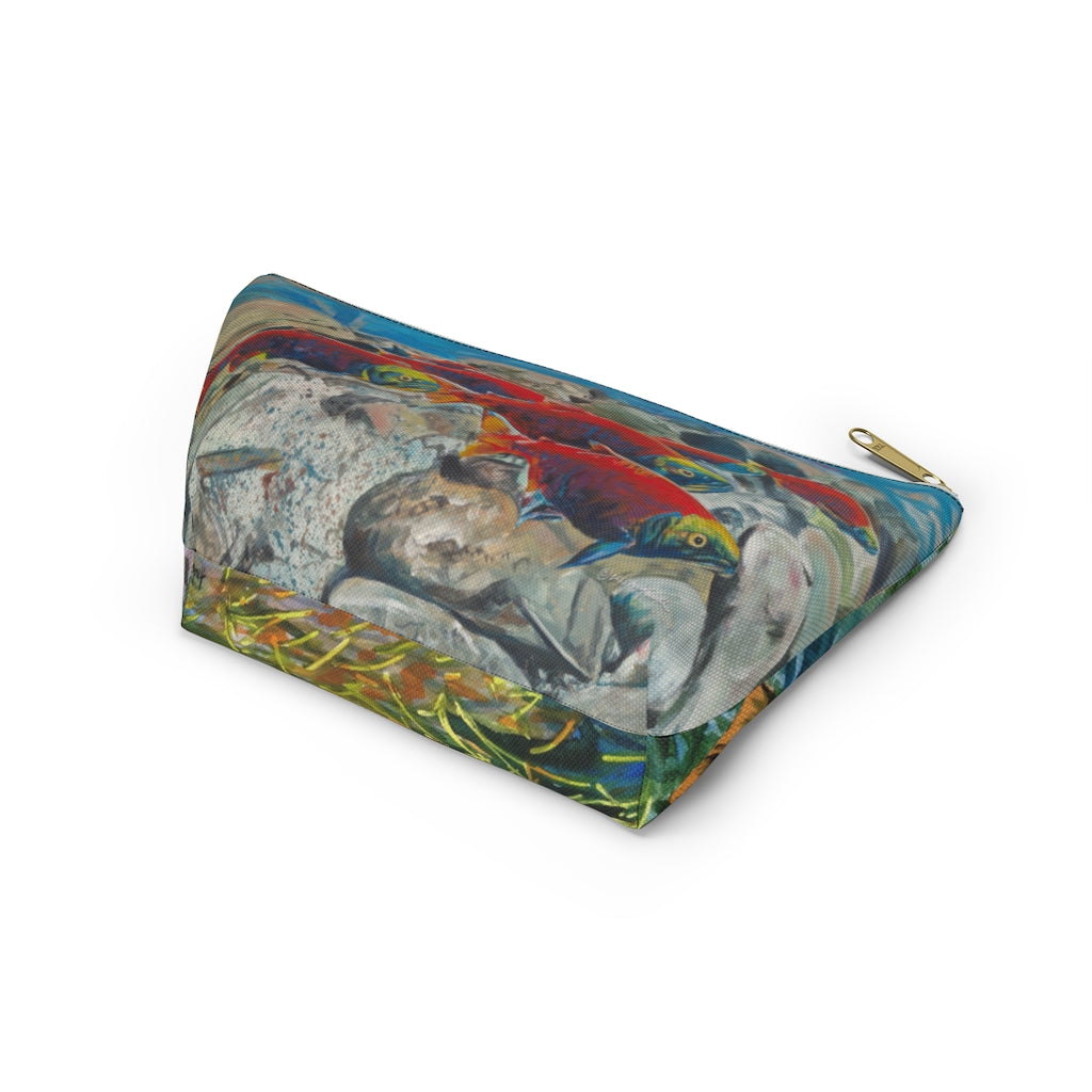 "Brookies and Reds" Accessory Pouch w T-bottom