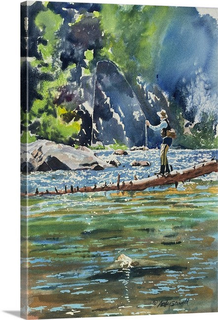 Smith's Ferry Payette River landscape 12 x 16 original watercolor painting cheapest ©, Idaho art