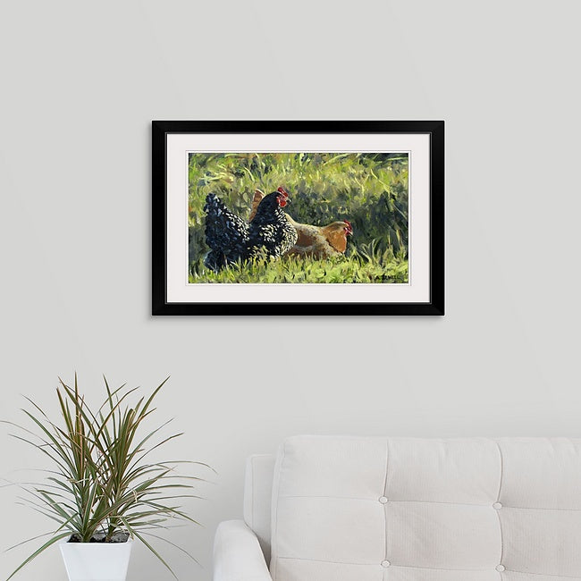 "Free Ranging Fowl"- 12" x 18"  Giclee Print S/N Ltd. Ed. of country chicken