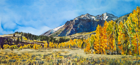 "Gold in the Boulders" - a 52"x24" signed edition giclee art print  from an original watercolor