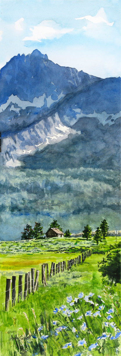 "High Mtn. Hideway" - an 8"x24" signed edition giclee art print from an original watercolor