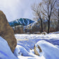 "Valley Winter Sun" - Ltd. edition Giclee reprod. from watercolor of Sun Valley's Bald Mtn.