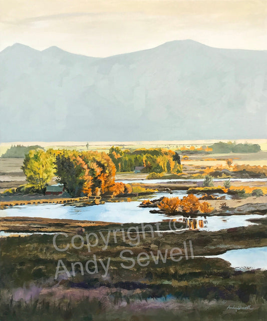 "Silvercreek Morning Shadows" - an Original Oil Painting or Signed Edition Print of Idaho's famed Silvercreek in the Morning.