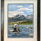 "Sawtooth Solitude" - an Original Oil Painting or Open Edition Print of a Fly-fisherman on Idaho's Upper Salmon River.