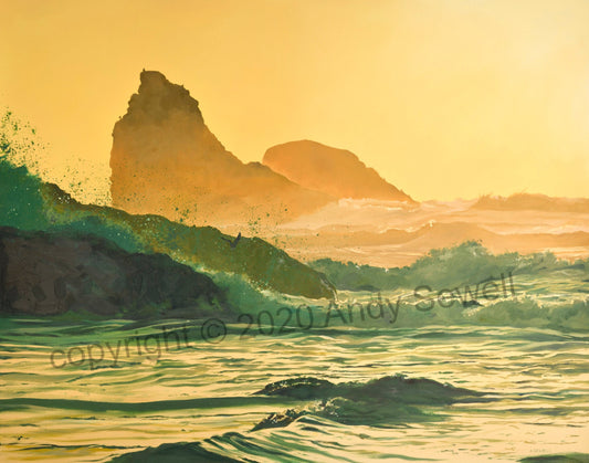 "Evening Waves" -48"x38" an Original oil painting or Giclee Reprod.