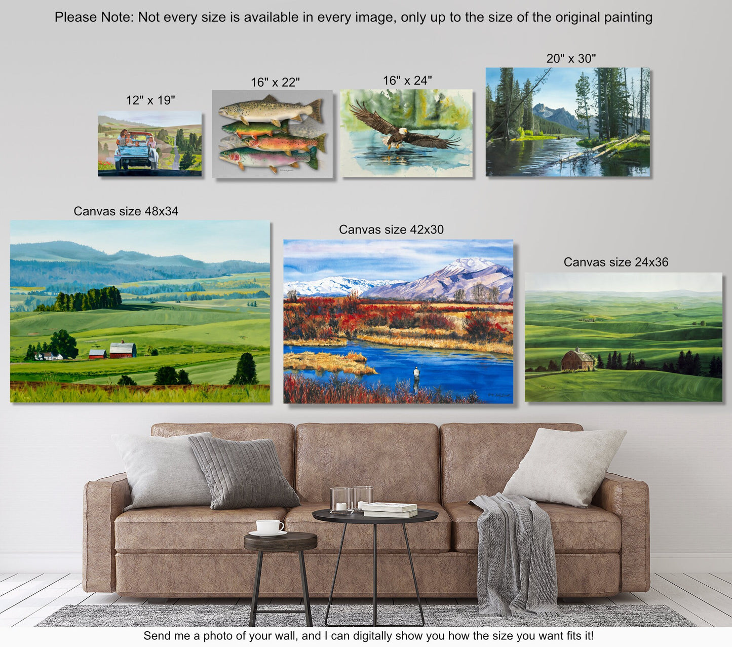 A "Teton Summer" - Canvas Giclée art print from a watercolor of the Classic barn in front of WY Tetons.