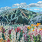 "Sun Valley Summer Color" - 48"x30" signed & inspected Giclée of Sun Valley's Bald Mtn. in Summer w/wildflowers