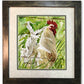 "Feathers in the Wind"- 11" x 10" Original Watercolor painting or Print S/N Ltd. Ed. of country chicken
