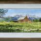 A "Teton Summer" - Canvas Giclée art print from a watercolor of the Classic barn in front of WY Tetons.