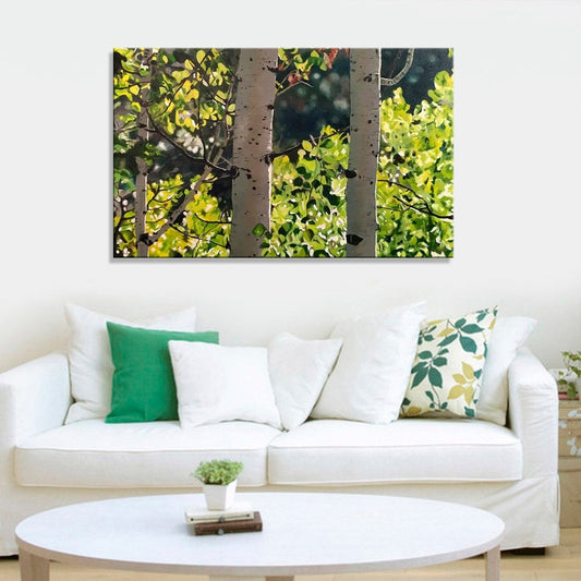 "Forest Symphony", - 48"x30" Original oil on canvas or Open ed. Giclée of Idaho's Aspen Trees in the Summer
