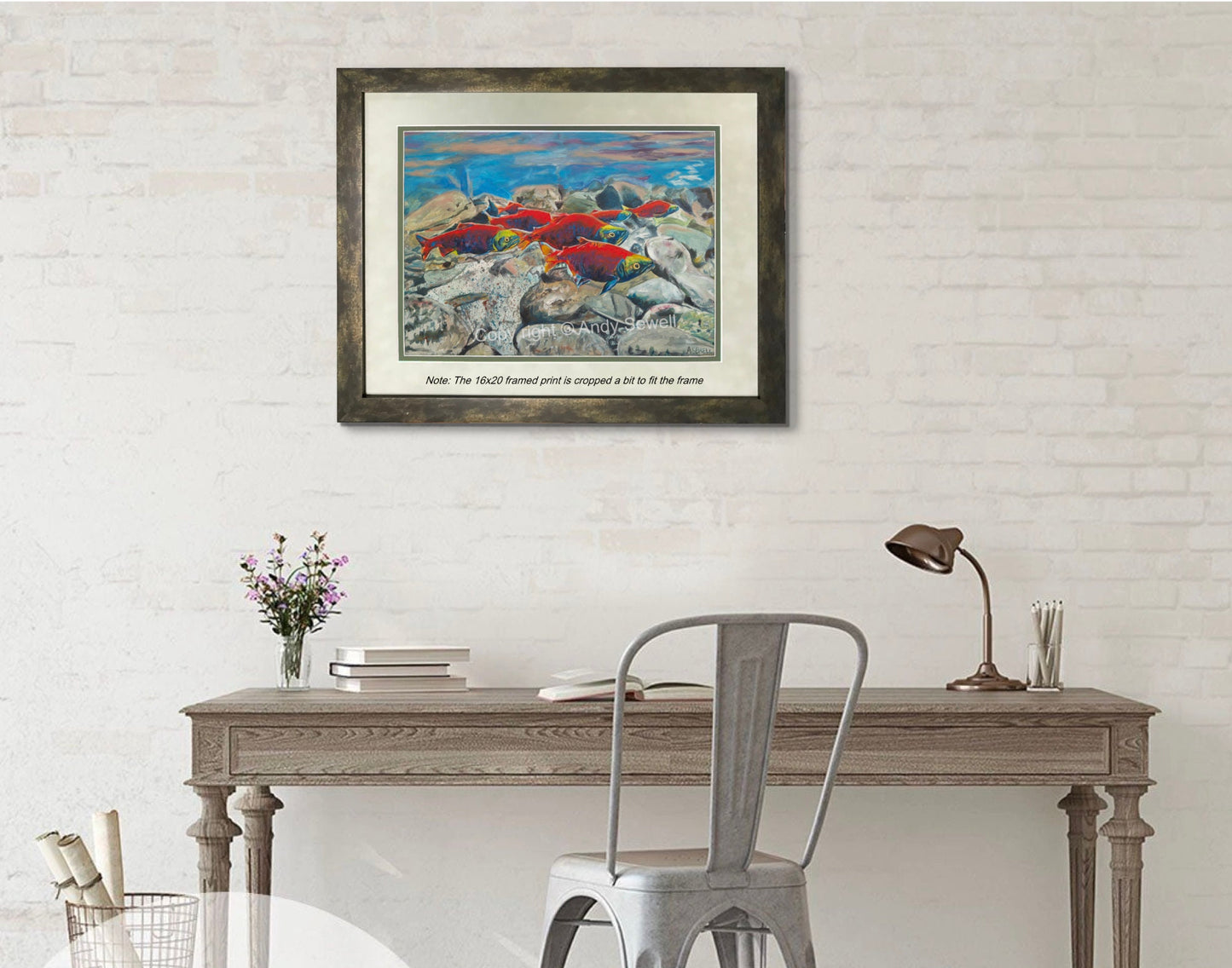 "Return of the Reds" - a canvas signed print of Sockeye Salmon or Kokanee on the return upstream.