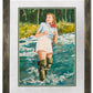Fly fishing pinup -  Vintage fly fishing art print from watercolor, fishing pinup wall art by Andy Sewell