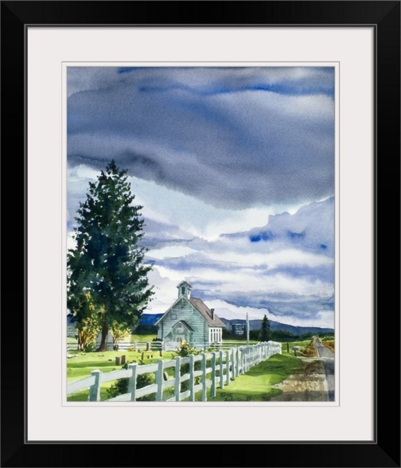 Finnish Church McCall - 12" x 16" Archival Watercolor Reprod. of Finnish Church in McCall, Idaho.