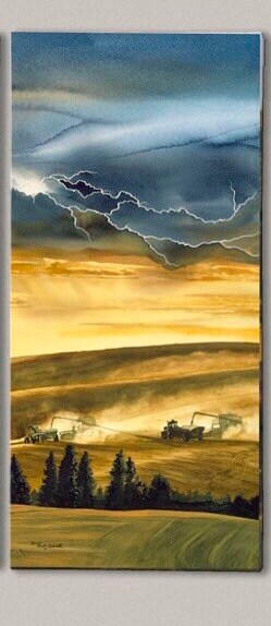 "Doubletime Before the Storm" - a ltd. edition Giclee reprod. from a watercolor of the palouse country