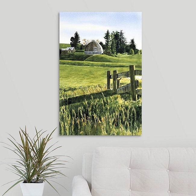 "Palouse Classic Round Barn" - A ltd. ed. Giclee from a watercolor of the Northwest Palouse country landscape  - by Andy Sewell