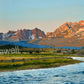 "Salmon River Sunrise" - 58"x19" Canvas or Paper Giclée art print from oil painting of Idaho's Salmon River and Sawtooth Mtn. Backdrop.