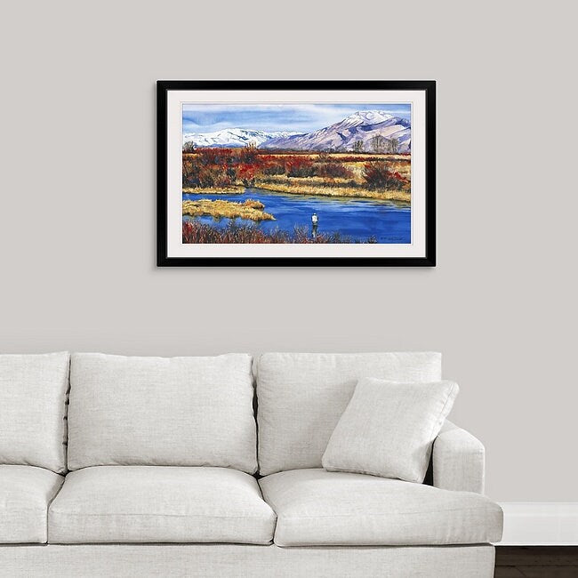 A "Late Season Silvercreek" - a Limited Edition watercolor art Print of Idaho's famed Silvercreek in the Fall, Flyfishing  wall art, .