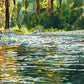 "Peace of the River" watercolor 55"x25" - a Giclee art print  from an original watercolor of Idaho river.