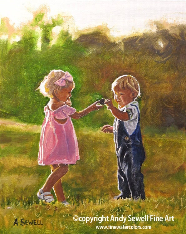 Childs  Art Print - an open edition giclee art print from an original oil painting "Remembering Candace"