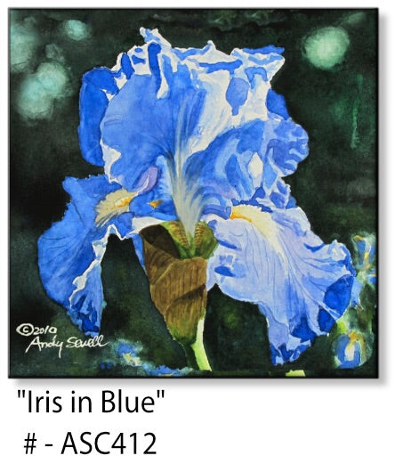 ASC412 "Iris in Blue" ceramic coaster