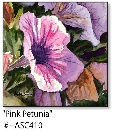 ASC410 "Pink Petunia " ceramic coaster