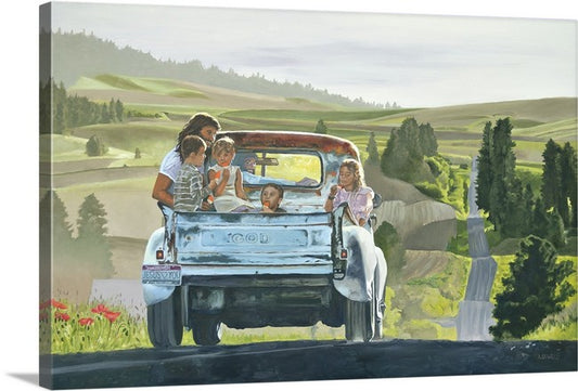 "Riding with Jesus" - Giclée art prints of Jesus with the kids.