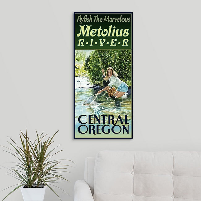 Fish The Metolius Vintage Look Fly Fishing Pin-Up Poster/Print from  Original watercolor