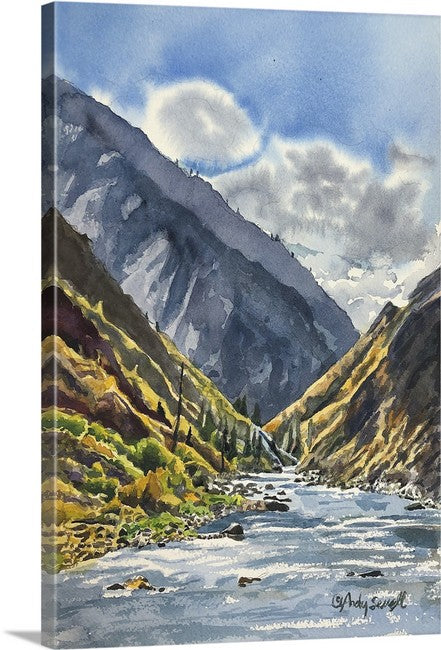 "Middlefork Memories" - Original watercolor painting or Canvas Giclée art print of  the Middlefork of the Salmon River