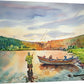 "Sunset Drift" - 16x22 Original watercolor or Giclee reprod. from a great river in Idaho
