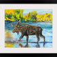 "Moose Crossing" - 58"x34" Giclee print on Canvas, or Fine art Paper Giclée reprod.