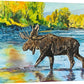 "Moose Crossing" - 58"x34" Giclee print on Canvas, or Fine art Paper Giclée reprod.