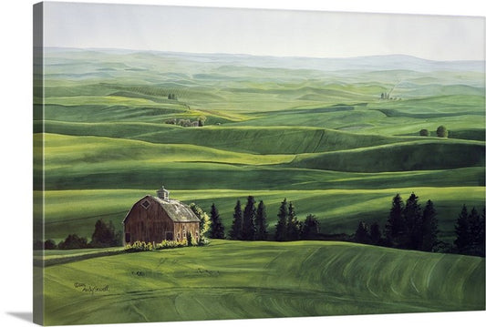 "Palouse Country Classic" - A ltd. edition Giclee reprod. from an Original watercolor of the Northwest Palouse country landscape  - by Andy Sewell