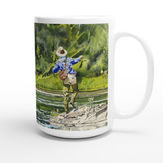 Fine Art Mug "River Dance" fisherman Mug, Fly fishing Fishing Coffee Mug