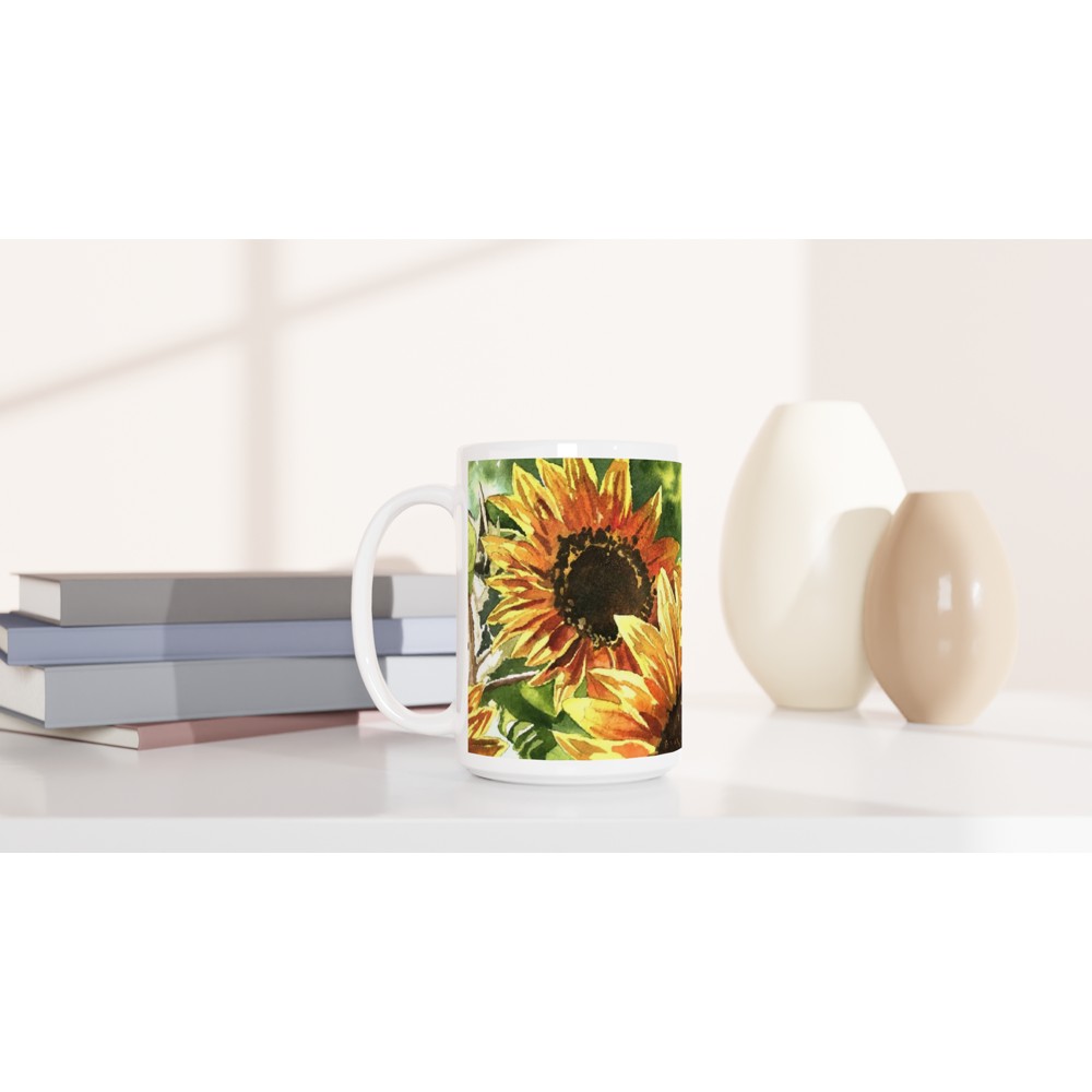 Fine Art Mug "Sunflowers" flower Mug, Gardeners Mug, Sunflower Mug, Sunflower Coffee Mug, Flower Gifts For mom, Sunflower mug gift