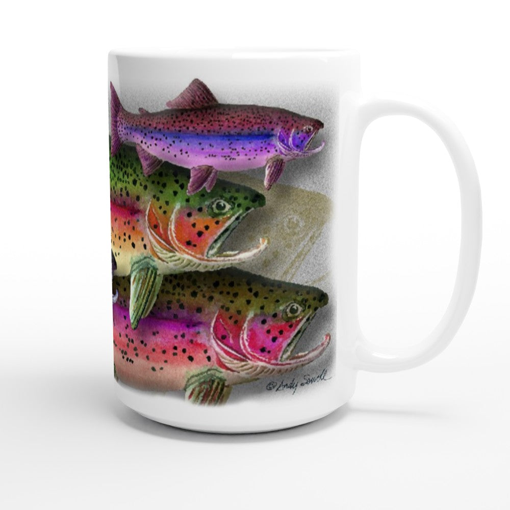 Fine Art Mug "Trout on Many Colors" Trout Mug, Fisherman Mug, Trout Fishing Mug, Fish Coffee Mug, Fishing Gifts For Dad, Fishing Mug For Men