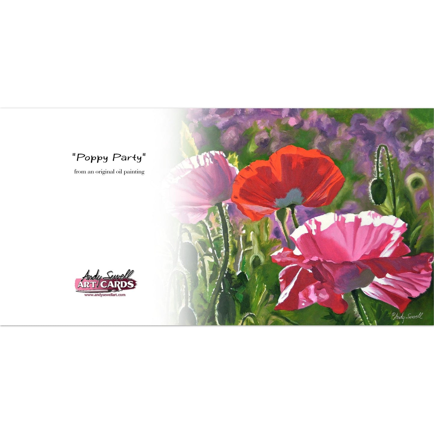 "Poppy Party" Pack of 10 Folded Cards (standard envelopes)