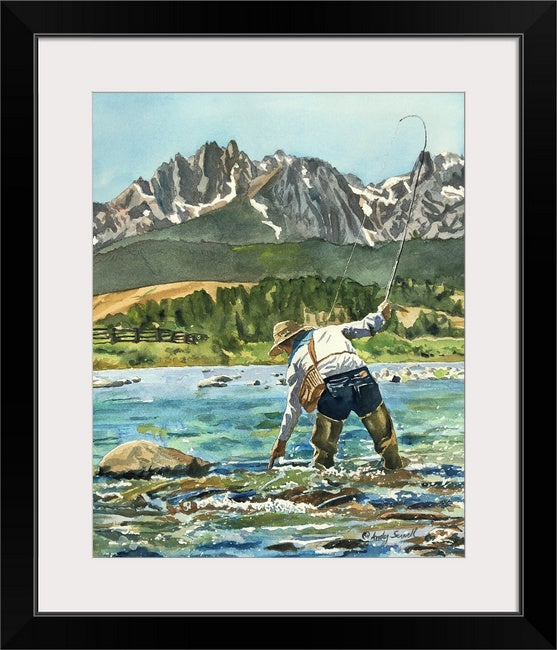 "Reaching for the catch" 12x16 Giclée reprod. from watercolor