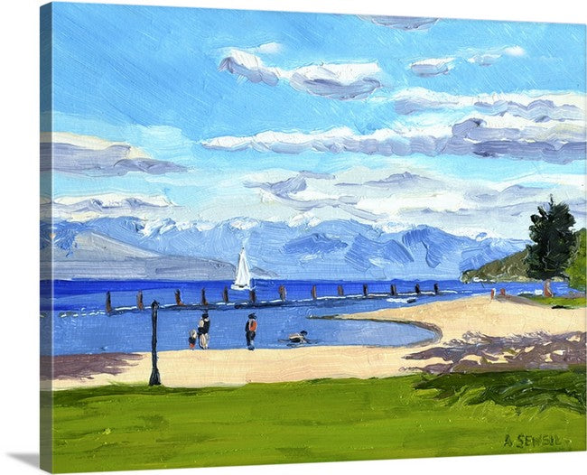 "Sandpoint City Beach" - An open edition Giclee reprod. from an Original Acrylic painting