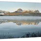 "Sawtooth Morning Mist" - Canvas or Paper Giclée art print from oil painting of Idaho's Sawtooth Mountains over Little Redfish lake.