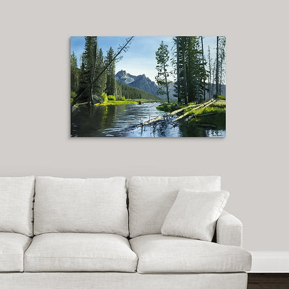 "Stanley Lake Outlet" - a 40"x26" Signed Edition Print of Idaho's fabulous Stanley Lake at the outlet.