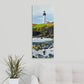 "Reflecting the Light- 12"x 30" Open ed. Giclee reprod. of Original oil painting of Yaquina Head Lighthouse reflecting - by Andy Sewell